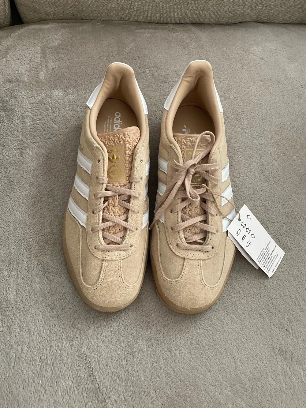 Adidas Gazelle Suede Sneakers - Beige/White Women’s Size 9 NWT - Picture 10 of 11